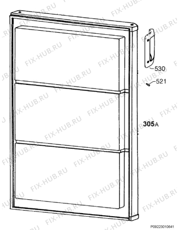 Взрыв-схема холодильника Elektro Helios FG1121 - Схема узла Door 003
